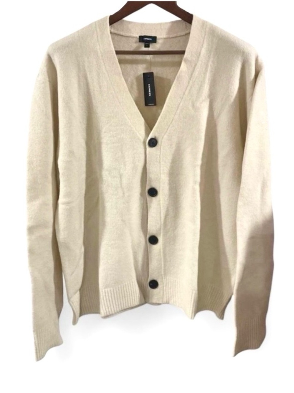 Express Beige Cardigan Sweater Size Men’s Large (NWT)